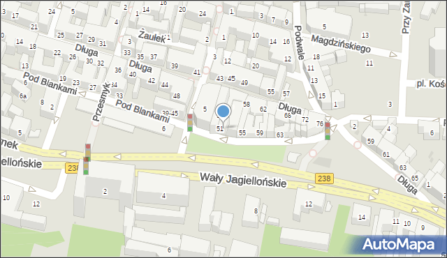 Bydgoszcz, Pod Blankami, 53, mapa Bydgoszczy
