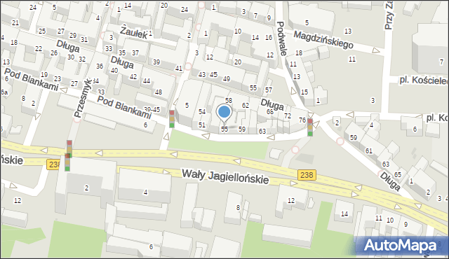 Bydgoszcz, Pod Blankami, 55, mapa Bydgoszczy
