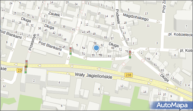 Bydgoszcz, Pod Blankami, 57, mapa Bydgoszczy