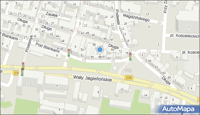 Bydgoszcz, Pod Blankami, 59, mapa Bydgoszczy