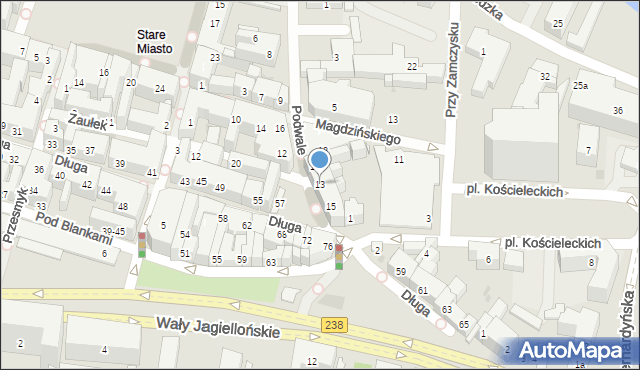 Bydgoszcz, Podwale, 13, mapa Bydgoszczy