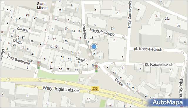 Bydgoszcz, Podwale, 15, mapa Bydgoszczy