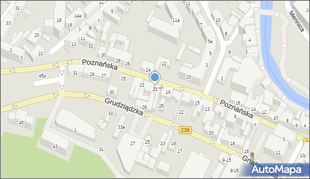 Bydgoszcz, Poznańska, 21, mapa Bydgoszczy