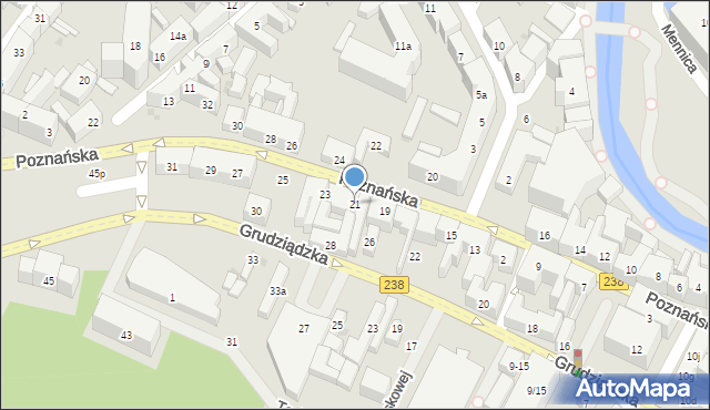 Bydgoszcz, Poznańska, 21, mapa Bydgoszczy