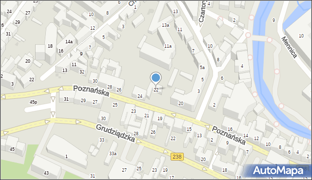 Bydgoszcz, Poznańska, 22, mapa Bydgoszczy