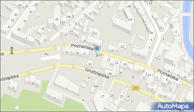 Bydgoszcz, Poznańska, 25, mapa Bydgoszczy