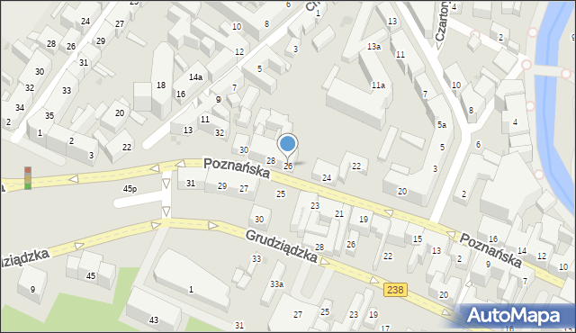 Bydgoszcz, Poznańska, 26, mapa Bydgoszczy