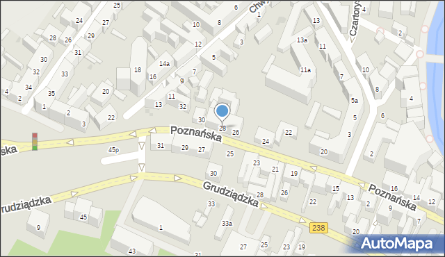Bydgoszcz, Poznańska, 28, mapa Bydgoszczy