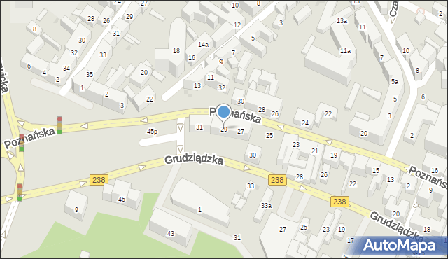 Bydgoszcz, Poznańska, 29, mapa Bydgoszczy