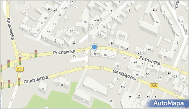 Bydgoszcz, Poznańska, 31, mapa Bydgoszczy