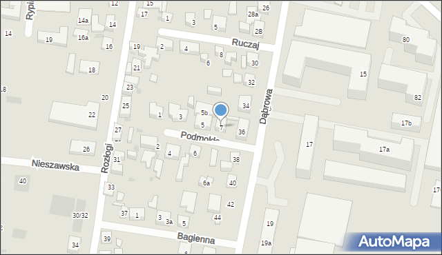 Bydgoszcz, Podmokła, 7, mapa Bydgoszczy