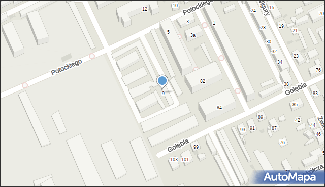 Bydgoszcz, Potockiego Bronisława, 9, mapa Bydgoszczy
