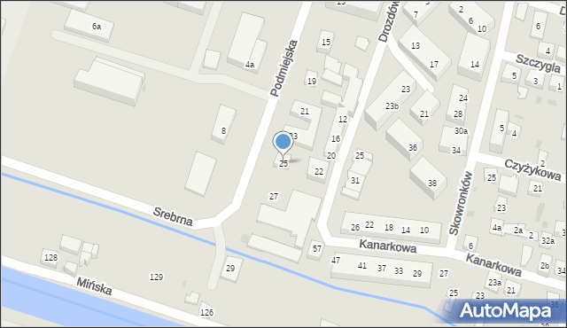 Bydgoszcz, Podmiejska, 25, mapa Bydgoszczy