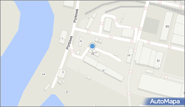 Bydgoszcz, Portowa, 1g, mapa Bydgoszczy