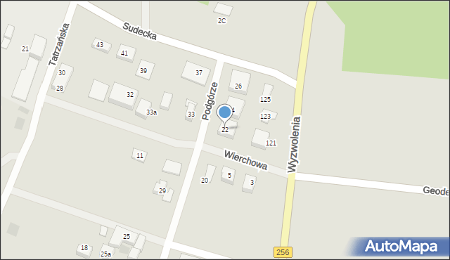 Bydgoszcz, Podgórze, 22, mapa Bydgoszczy