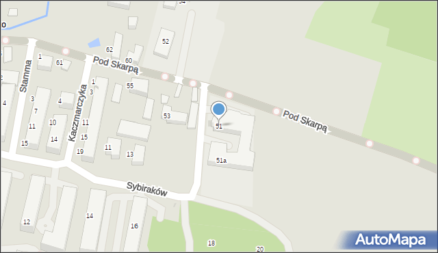 Bydgoszcz, Pod Skarpą, 51, mapa Bydgoszczy