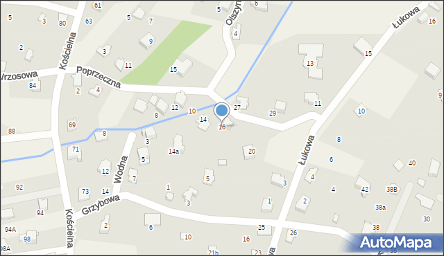 Bystra, Poprzeczna, 16, mapa Bystra