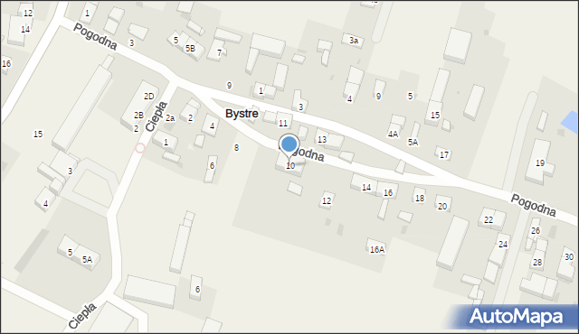 Bystre, Pogodna, 10, mapa Bystre