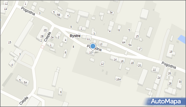 Bystre, Pogodna, 10A, mapa Bystre