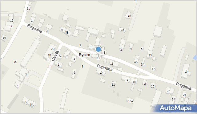 Bystre, Pogodna, 11, mapa Bystre