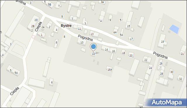 Bystre, Pogodna, 12, mapa Bystre