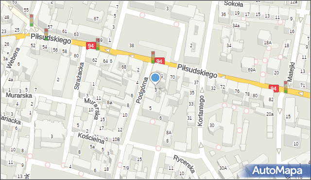 Bytom, Podgórna, 3, mapa Bytomia