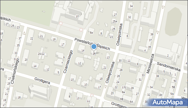 Bytom, Powstańców Śląskich, 15, mapa Bytomia