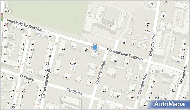 Bytom, Powstańców Śląskich, 17, mapa Bytomia