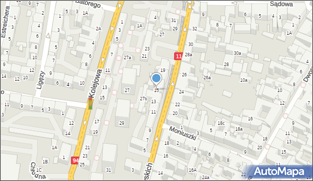 Bytom, Powstańców Warszawskich, 15, mapa Bytomia