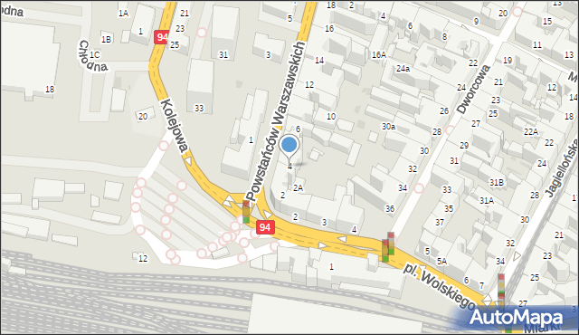 Bytom, Powstańców Warszawskich, 4, mapa Bytomia