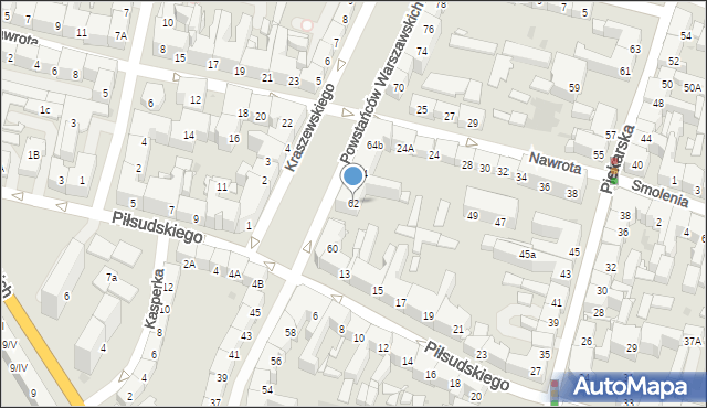 Bytom, Powstańców Warszawskich, 62, mapa Bytomia