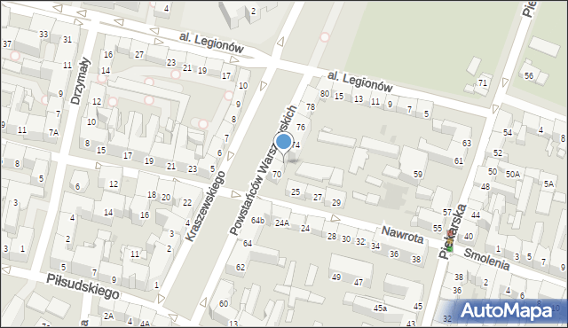 Bytom, Powstańców Warszawskich, 72, mapa Bytomia