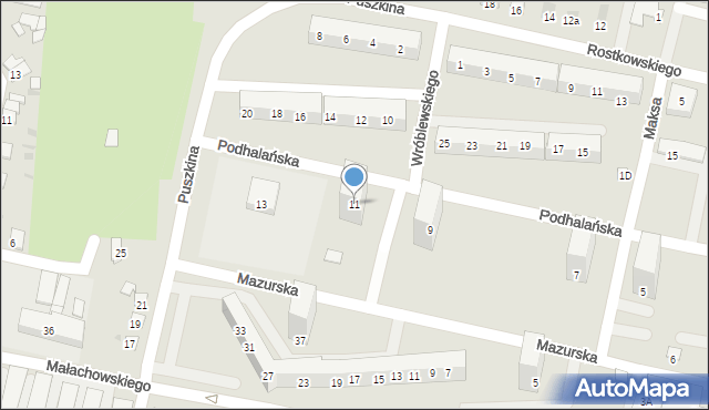 Bytom, Podhalańska, 11, mapa Bytomia