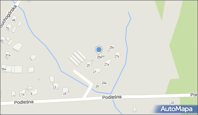 Bytom, Podleśna, 25A, mapa Bytomia