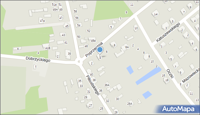 Cegłów, Poprzeczna, 4, mapa Cegłów