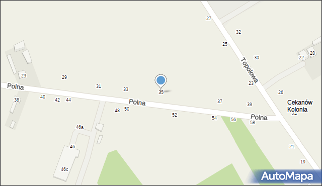 Cekanów, Polna, 35, mapa Cekanów