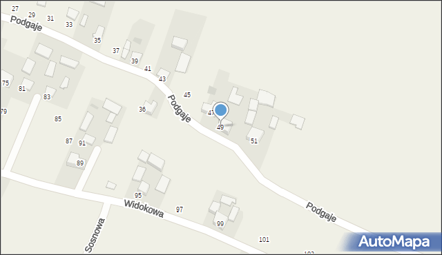 Celiny, Podgaje, 49, mapa Celiny