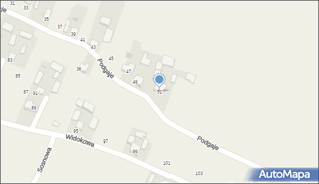 Celiny, Podgaje, 51, mapa Celiny