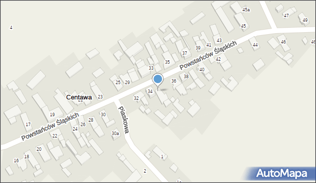 Centawa, Powstańców Śląskich, 34a, mapa Centawa