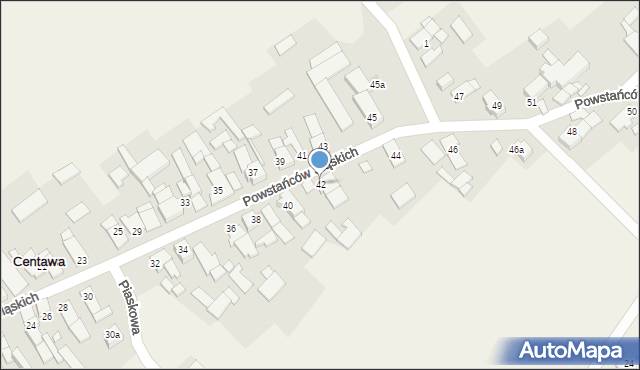 Centawa, Powstańców Śląskich, 42, mapa Centawa