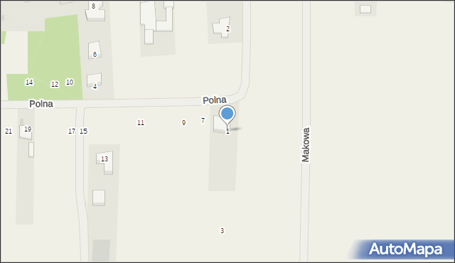 Cerekiew, Polna, 1, mapa Cerekiew