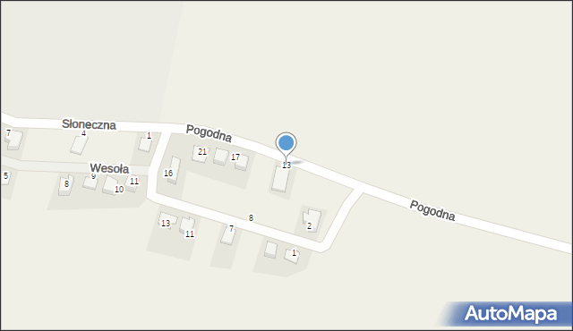 Cesarzowice, Pogodna, 13, mapa Cesarzowice