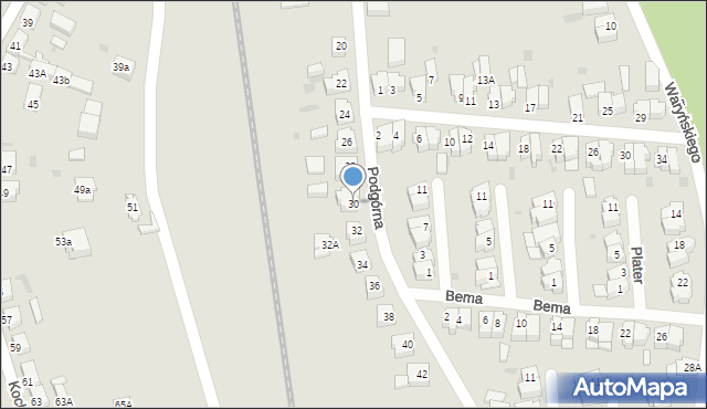 Chodzież, Podgórna, 30, mapa Chodzież