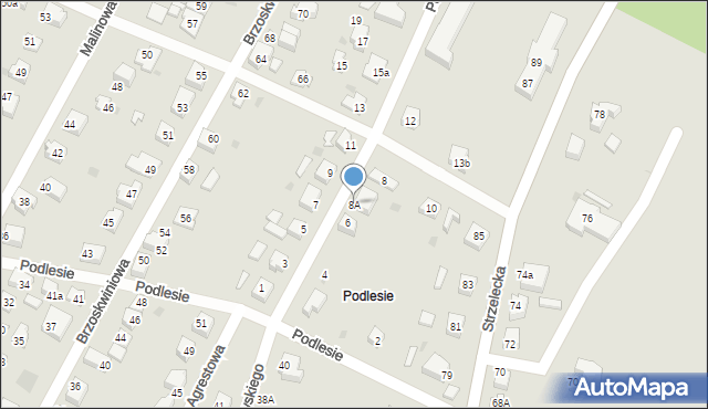 Chojnice, Podlesie, 8A, mapa Chojnic