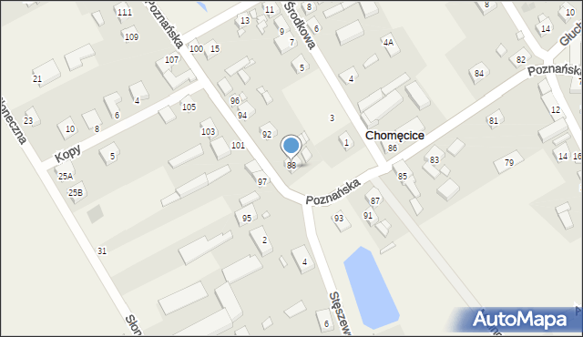 Chomęcice, Poznańska, 90, mapa Chomęcice