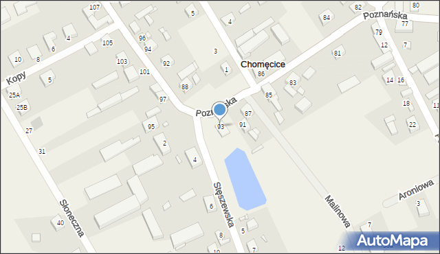 Chomęcice, Poznańska, 93, mapa Chomęcice