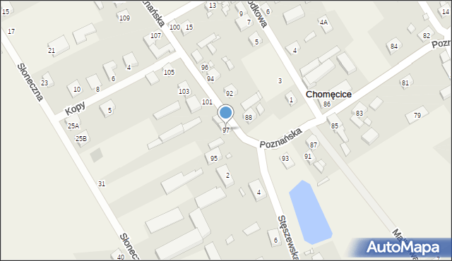 Chomęcice, Poznańska, 97, mapa Chomęcice