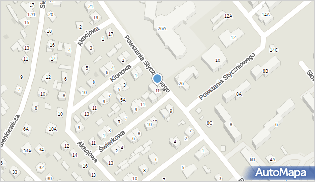 Choroszcz, Powstania Styczniowego, 11, mapa Choroszcz