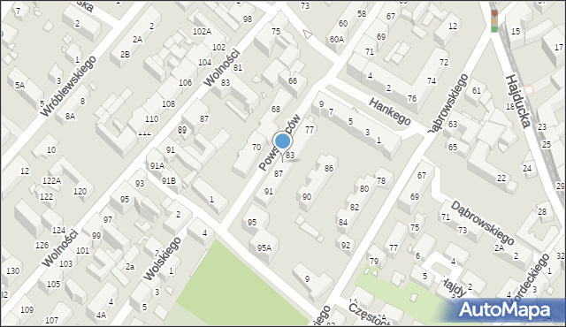 Chorzów, Powstańców, 85, mapa Chorzów