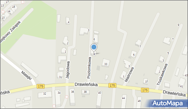 Choszczno, Poziomkowa, 4, mapa Choszczno